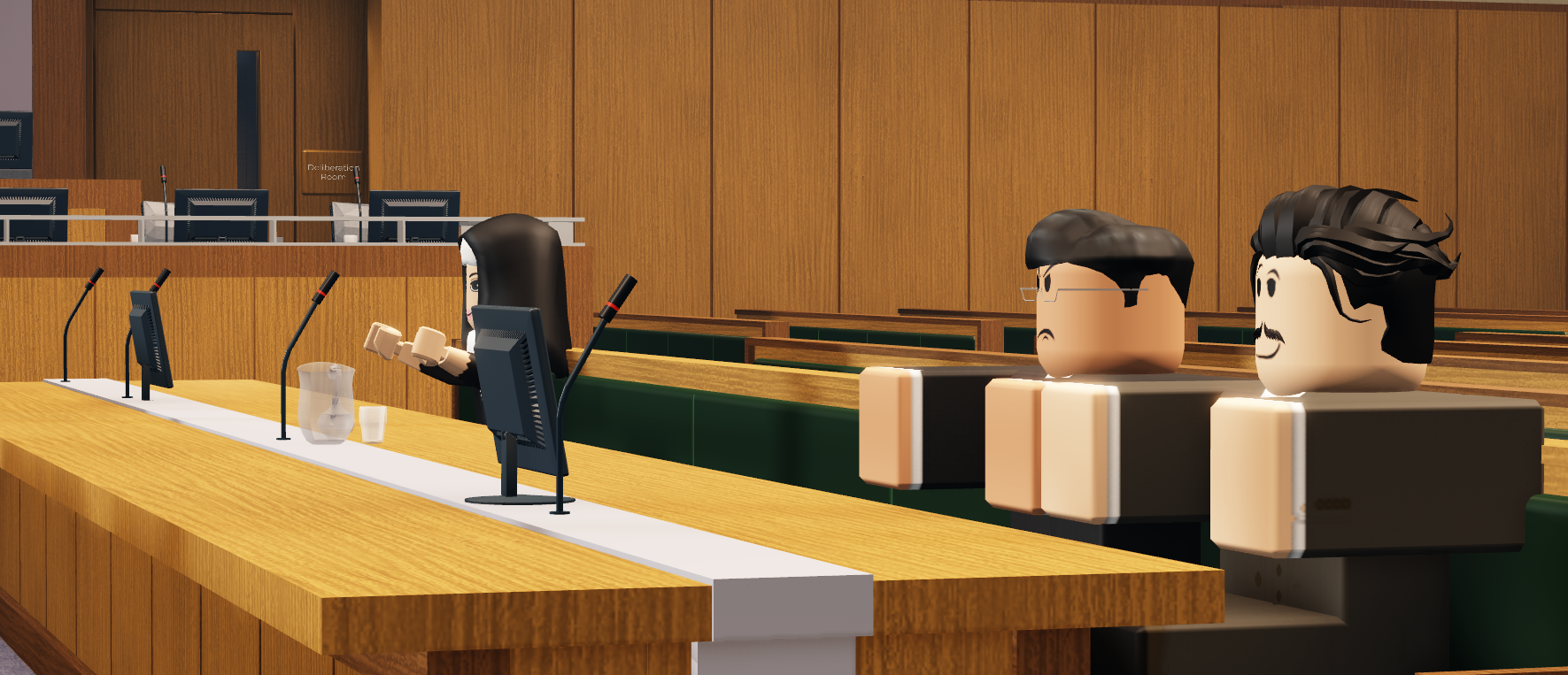 Attorney General and legal teams in court
